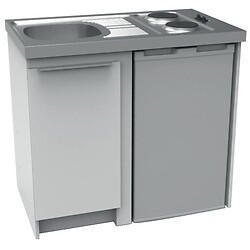 Cuisinette complète L100 cm avec évier inox 18/10 domino électrique x2