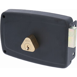 Serrure en applique monopoint horizontale Match à tirage droite 6 pistons - canon de 40 mm et bouton intérieur