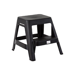 Marchepied 2 marches noir en résine de synthèse PP hauteur 42cm encombrement 47x44cm charge maximale 150kg
