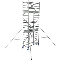 Échafaudage roulant aluminium Cross 2 180, 2 planchers, hauteur de travail maxi 5,85 m