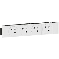 Prise pour goulotte clippage direct programme Mosaic 4x2P+T 8 modules blanc