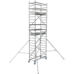 Échafaudage roulant aluminium Cross 2 180, 2 planchers, hauteur de travail maxi 6,85 m