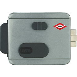 Serrure électrique réversible en applique pour porte cochère et porte pleine - 1 entrée cylindre + bouton intérieur de sortie - cylindre de 50 mm varié