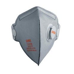 Masque de protection respiratoire FFP2 pliable Uvex silv-Air 3220 avec soupape et filtre carbone - boîte de 15
