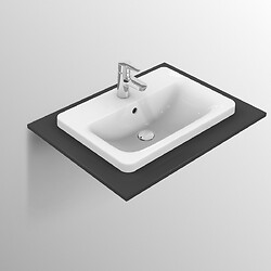 Vasque rectangulaire percée à encastrer par-dessus Connect 58x42cm