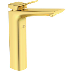 Mitigeur lavabo rehaussé Conca sans tirette ni vidage Or