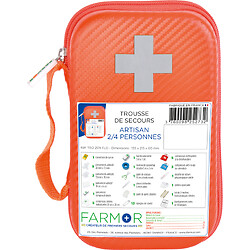 Trousse de secours "Artisan" 2/4 personnes en PU Orange Fluo 