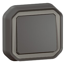 Interrupteur ou va-et-vient complet encastré 10 AX 250 V étanche Plexo Anthracite