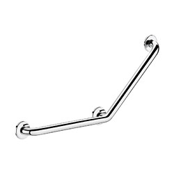 Barre d'appui coudée à 135° ø 25 mm / 400x400 mm - 3 points de fixation - finition inox poli brillant