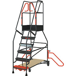 Escabeau rayonnage 6 marches à immobilisation automatique
