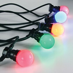 Guirlande LED B22 moulées x12 10 M multicolore fixe câble noir 4,6 W 230 V IP44