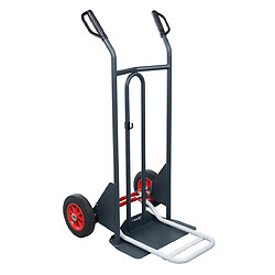 Diable à basculement assisté, roues caoutchouc, charge utile 350 kg