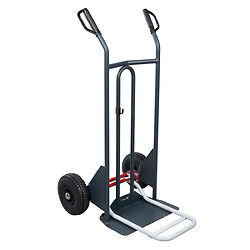 Diable à basculement assisté, roues pneumatiques, charge utile 350 kg