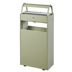 Corbeille sur pied Kopa 60L avec cendrier 12L pour usage extérieur - gris ciment 7033