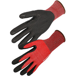 Gants nitrile mousse HDPE à picots rouge/noir taille 8 - B10