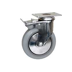Roulette collectivité chromée pivotante frein platine 70 à 100kg