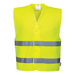Gilet haute visibilité double bandes C474 jaune fluo S/M
