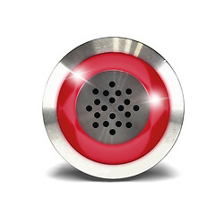 Bouton poussoir de signalisation acier inoxydable ø19mm 12V DC 85dB à 15cm Halo rouge (V)