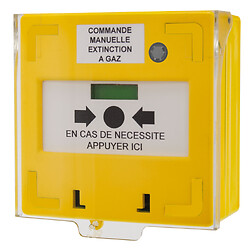 Déclencheur manuel jaune 1 contact Reset façade + capot, 2 clés, scellé