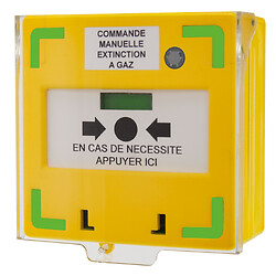 Déclencheur manuel jaune 3 cts LED/buz 12/24/48V DC Reset façade+capot,2 clés,scellé