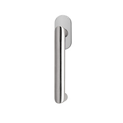 Levier de fenêtre Kos EF204 rosace ovale en inox satiné, oscillo-battant à 4 positions, longueur du carré 35 mm