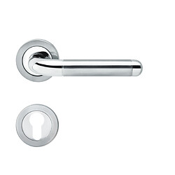 Béquille double sur rosace Slim Style BE600A à clipser en inox poli, satiné, clé i