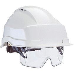 Casque de chantier blanc avec aération BTP référence IRIS 2