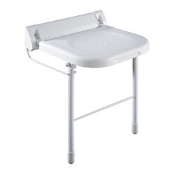Siége de douche en ABS blanc relevable avec béquille
