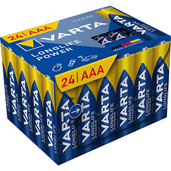 Varta Longlife Power 24 piles alcalines LR03 (AAA) boîte refermable