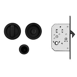 Poignées cuvettes porte à galandage, rondes, Cosmos noir, 1 set, épaisseur de porte de 40 à 42 mm, série EPD3