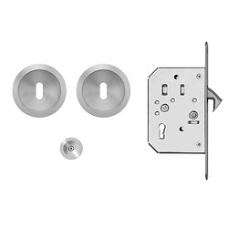 Poignées cuvettes porte à galandage, rondes, inox satiné, 1 set, épaisseur de porte de 40 à 42 mm, série EPD3 BB