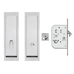 Poignées cuvettes porte à galandage, rectangulaires, inox poli, 1 set, épaisseur de porte de 42 à 44 mm, série EPDQ2