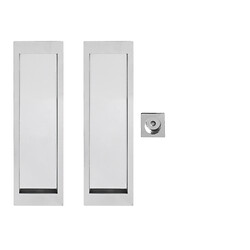 Poignées cuvettes porte à galandage, rectangulaires, inox poli, 1 set, épaisseur de porte de 30 à ,série EPDQ2 0S