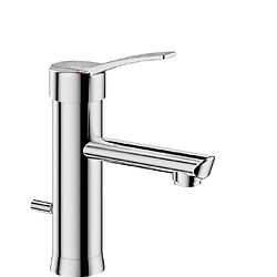 Mitigeur bec droit avec brise-jet hygiénique H.95 L.120, avec tirette et vidage, manette pleine