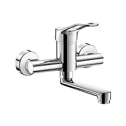 Mitigeur mural Securitouch, bec orientable L.150, manette ajourée, raccords standards