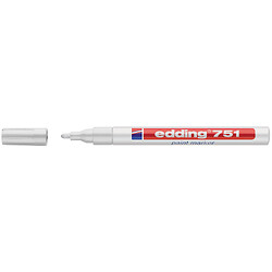 Marqueur peinture pointe ogive, référence 751, diamètre pointe 1-2 mm, coloris blanc