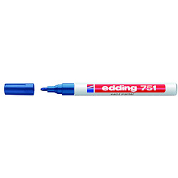 Marqueur peinture pointe ogive, référence 751, diamètre pointe 1-2 mm, coloris bleu