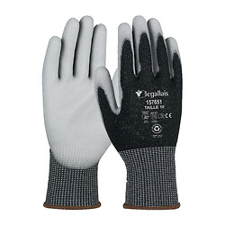 Gant tricoté en PET recyclé, jauge 13 enduction en PU gris, anti-coupure C BANNEC C sachet de 6 paires taille 12