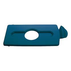 Couvercle bleu Bouteilles plastique et canettes pour station de recyclage Slim Jim®