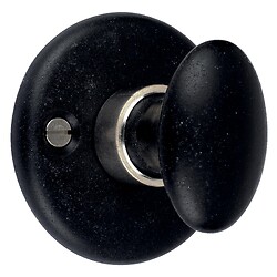 Rosace ronde Ø 50 mm bouton condamnation coloris noir mat monture fintion nickel mat