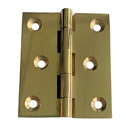 Charnières rectangulaires 60 x 50 mm - laiton poli étiré - broche inox