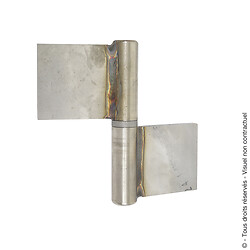 Lot de 6 paumelles de grille à souder à nœuds arasés Inox 304L 80mm
