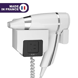 Sèche-Cheveux Brittony blanc + support frontal prise rasoir mono tension