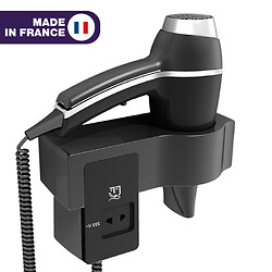 Sèche-Cheveux Alteo noir + support prise rasoir mono tension