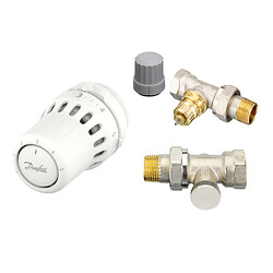 Kit thermostatique complet avec tête React™ + corps RA-FN 15 droit + coude de réglage