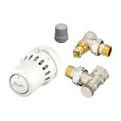 Kit thermostatique complet avec tête React™ + corps RA-FN 15 équerre + coude de réglage