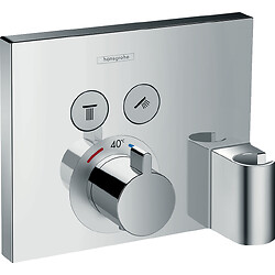 Set de finition ShowerSelect avec support douchette pour mitigeur thermostatique encastré avec 2 fonctions