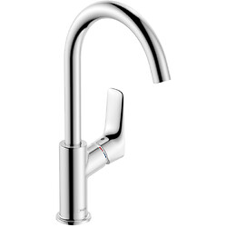 Mitigeur de lavabo Logis 210 à bec haut avec tirette et vidage synthétique chromé