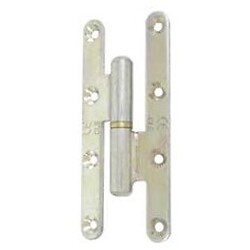 Lot de 12 paumelles menuiseries bois renforcée bouts ronds nœuds ronds - bague laiton 190x80 gauche z.blanc