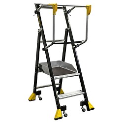 Plate-forme de mise en rayon Stepper hauteur de travail fixe maxi 2,51 m, 2 marches